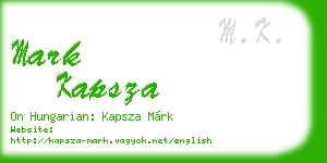 mark kapsza business card